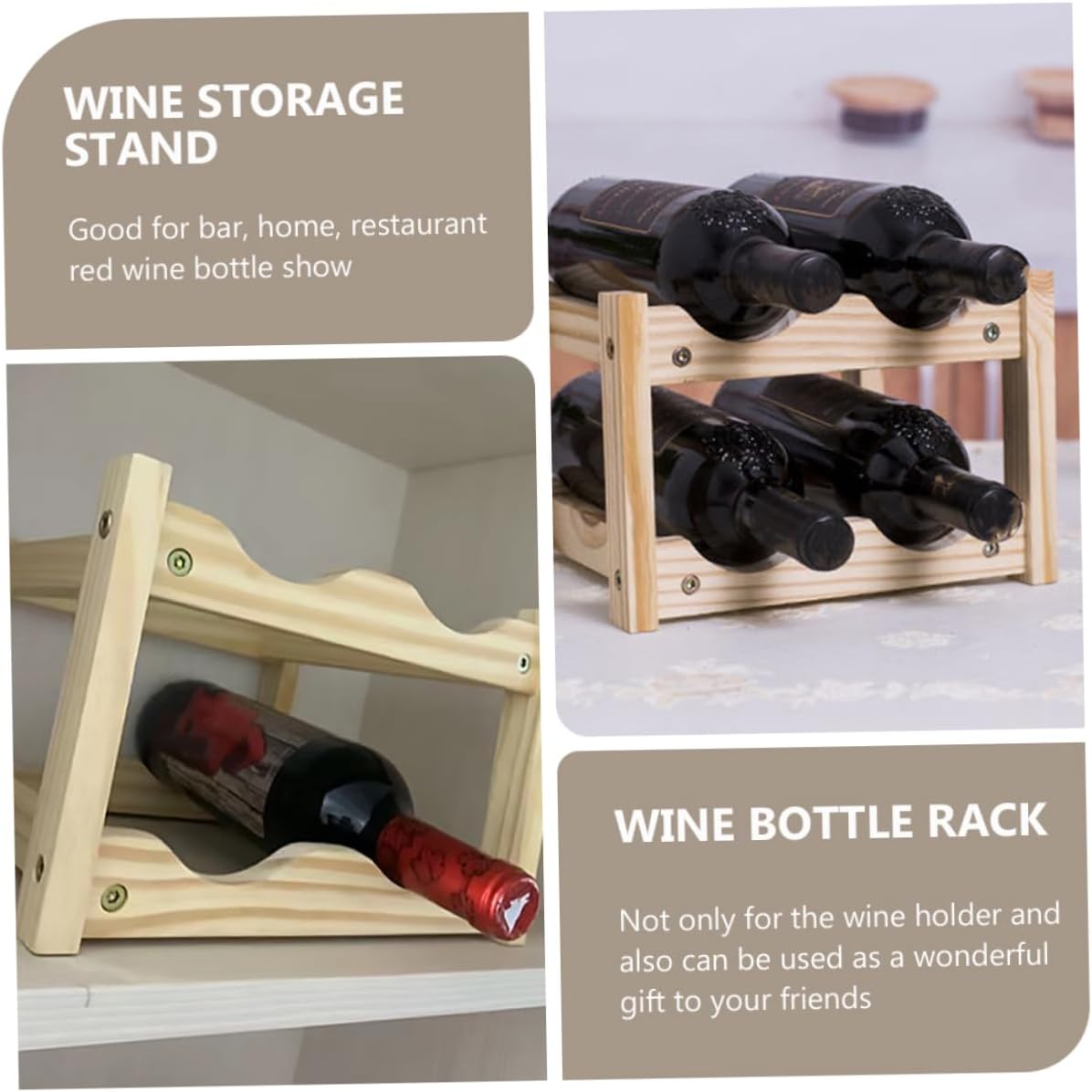 MAGICLULU Stackable Wine Display Rack for Living Room Bar