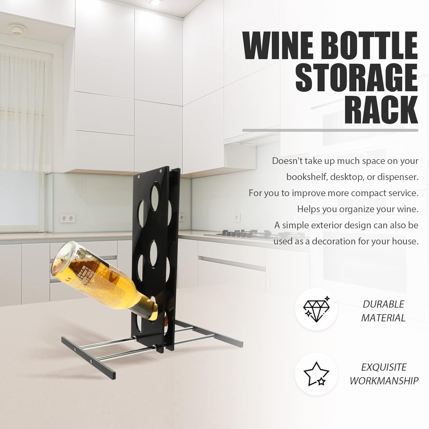 Yardwe Freestanding Wine Rack for Countertop Storage