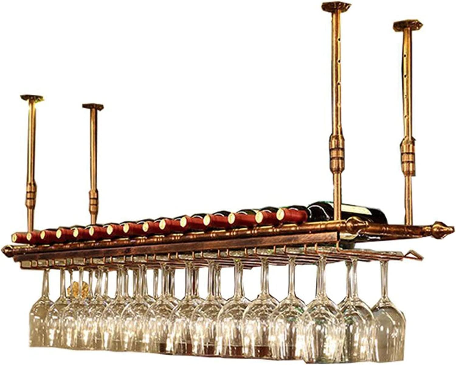 Industrial Wall-Mounted Wine Rack with Durable Steel Frame