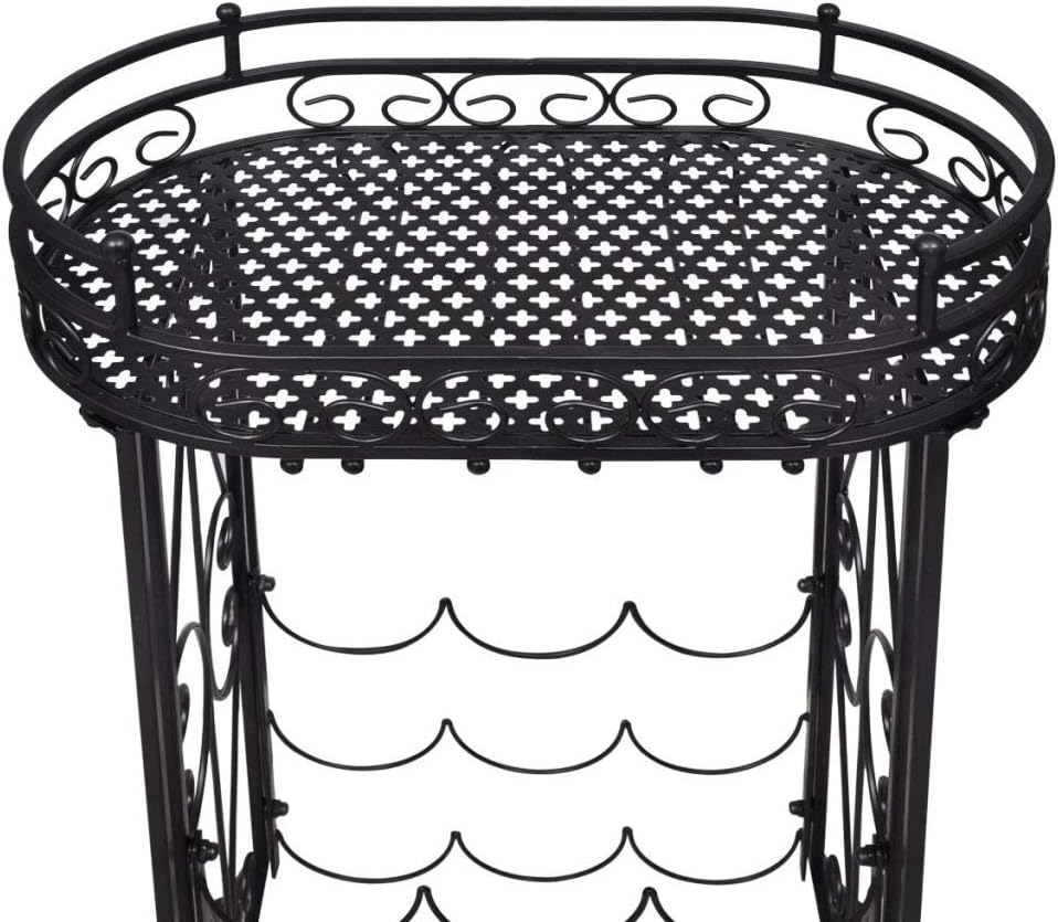 TEWTX7 Metal Wine Rack - Black 9 Bottle Capacity