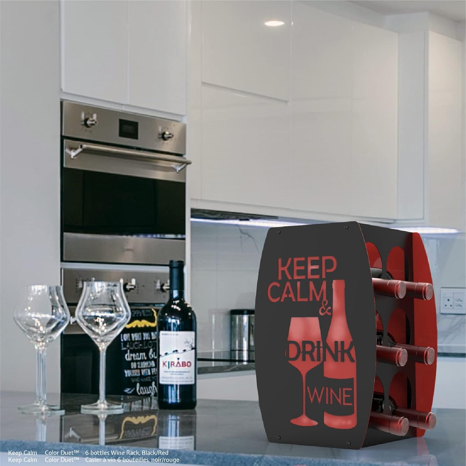 Mango Steam Two-Tone Wine Rack Black Red