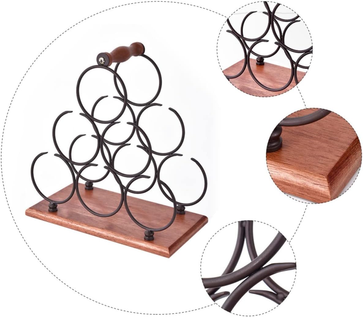 PRETYZOOM Modern Iron Wine Rack Space-Saving Display Stand