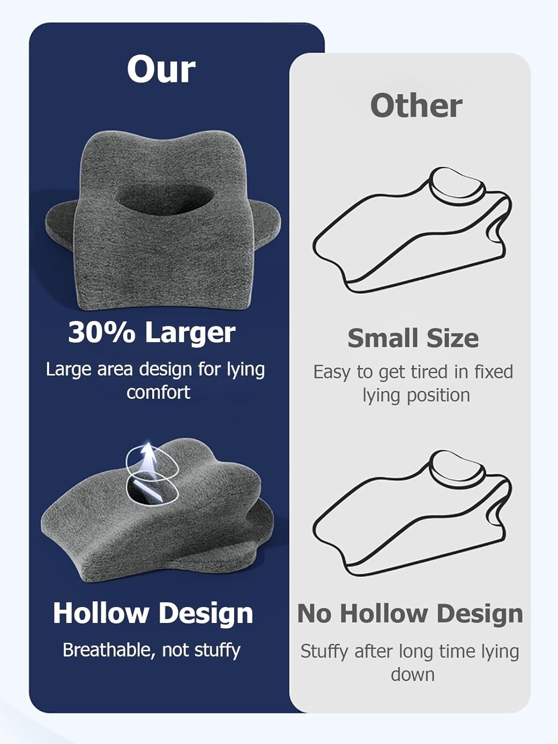 JYHHCYS Extra Large Grey Reading Pillow for Bed