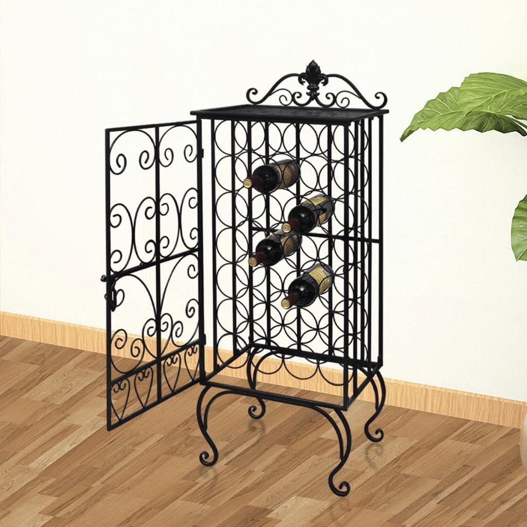 BUKSCYJS 28-Bottle Metal Wine Rack for Kitchen and Bar