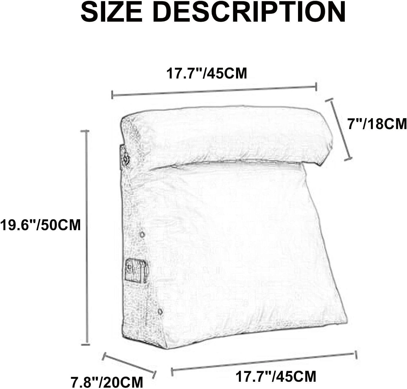ZZYK Ergonomic Back Support Pillow with Adjustable Height Grey 177