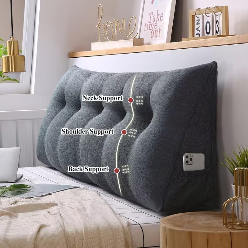 VClife Wedge Headboard Pillow Dark Grey