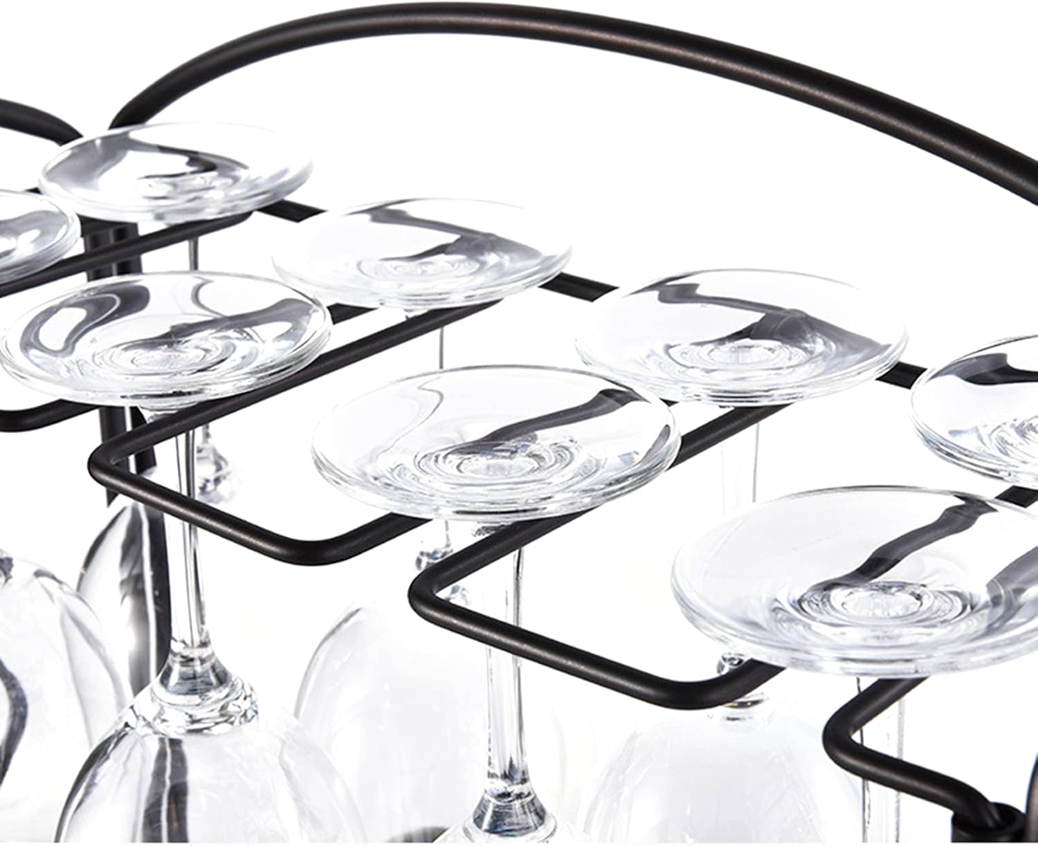 PAREKS Wine Rack with 8 Glass Holder Iron European Style