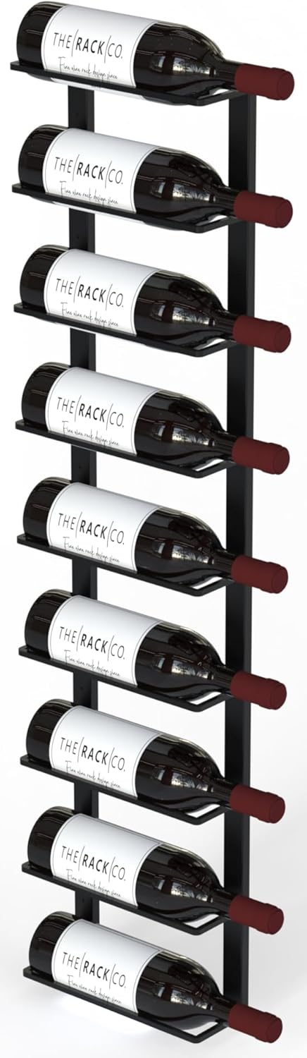 TheRackCo Wall Series - 9 Bottle Wine Rack with Opener
