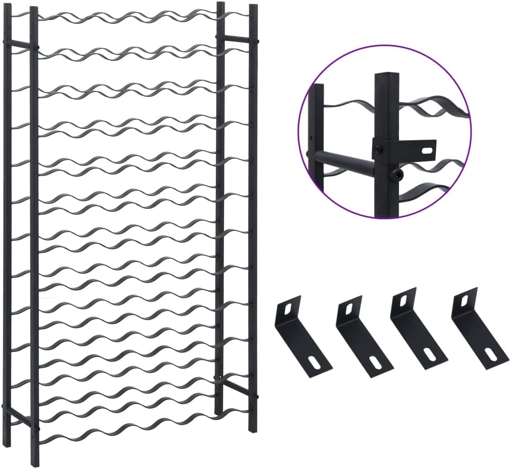 Freestanding Wine Rack for 72 Bottles Black Iron