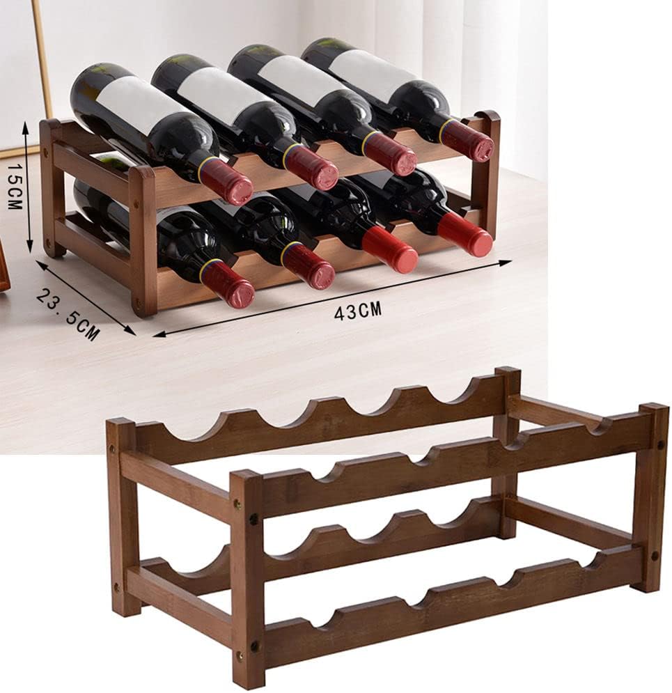 2-Layer Bamboo Wine Rack for Home Bar and Pantry 1
