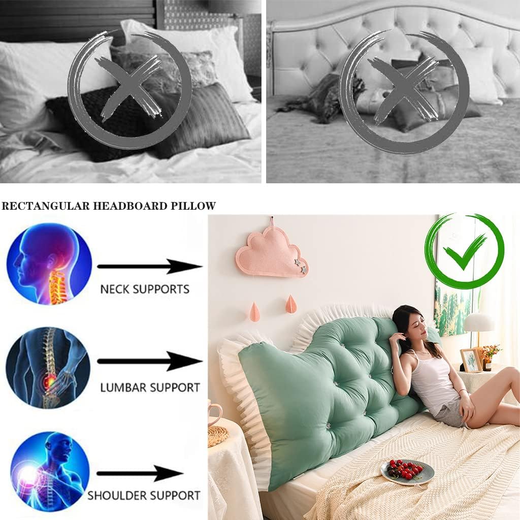 ZZYK Reading Pillow for Bed Headboard Support 39 Green