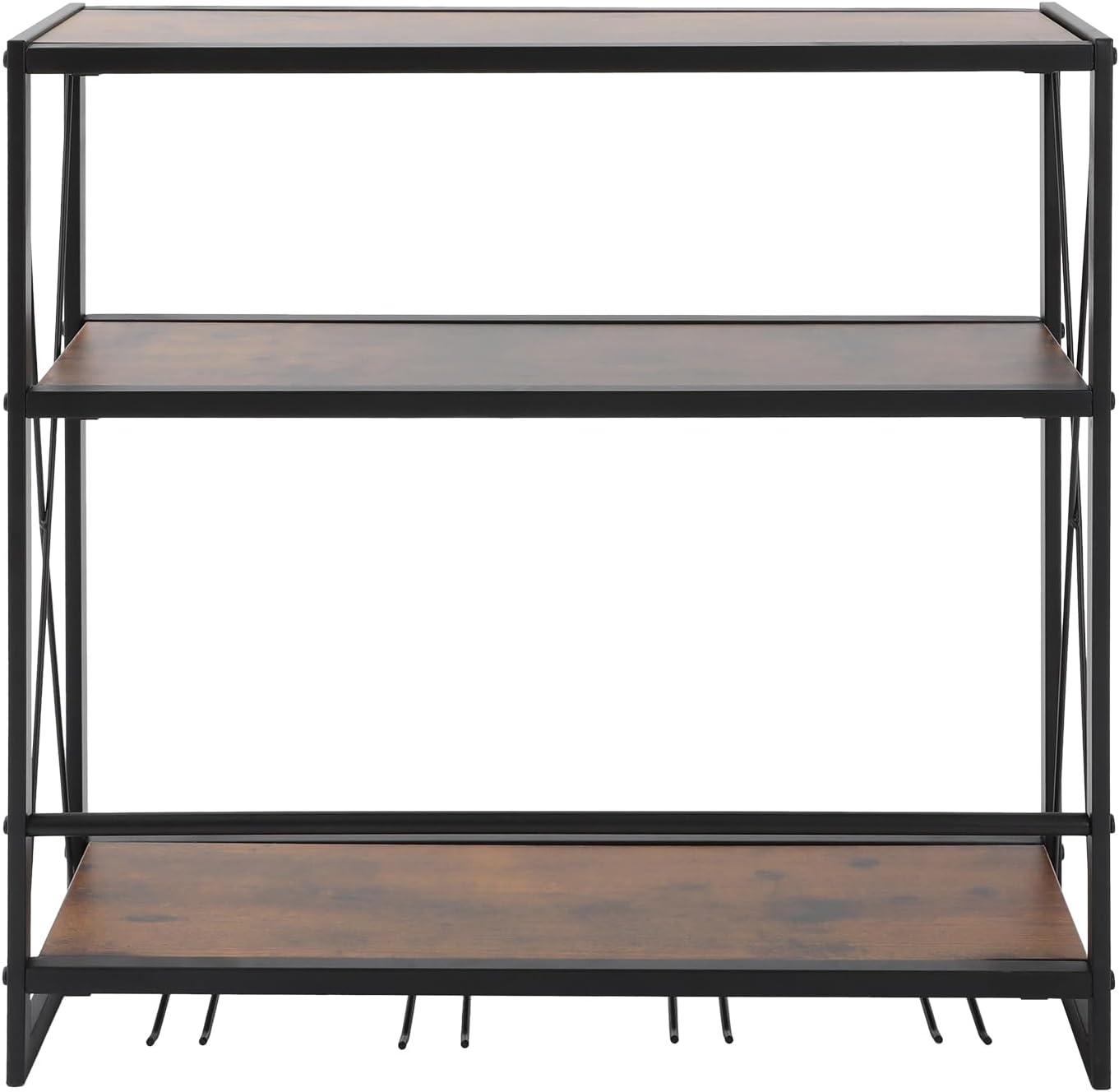 Gdrasuya10 Wall Mounted Wine Rack with 3-Tier Glass Holder