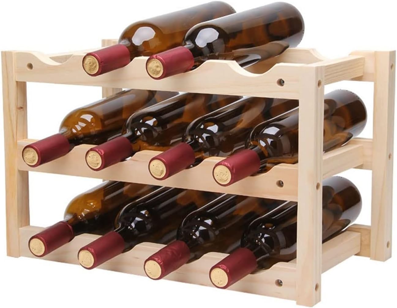 OXOAMP Freestanding 3-Tier Wine Rack with 12 Bottle Capacity