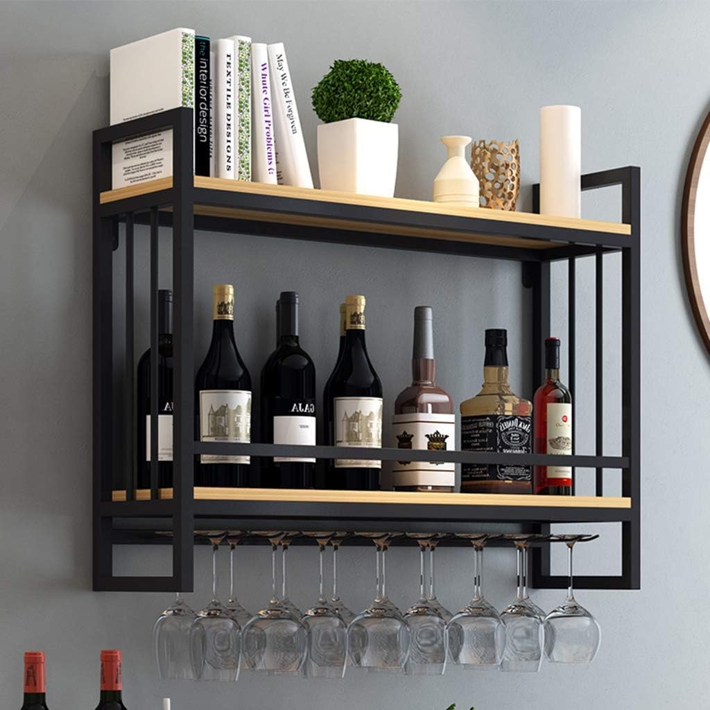 Vintage Wood Iron Wine Racks Wall Mount