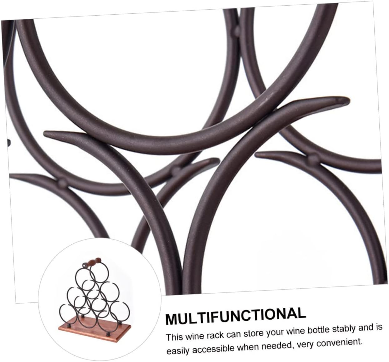 PRETYZOOM Modern Iron Wine Rack Space-Saving Display Stand