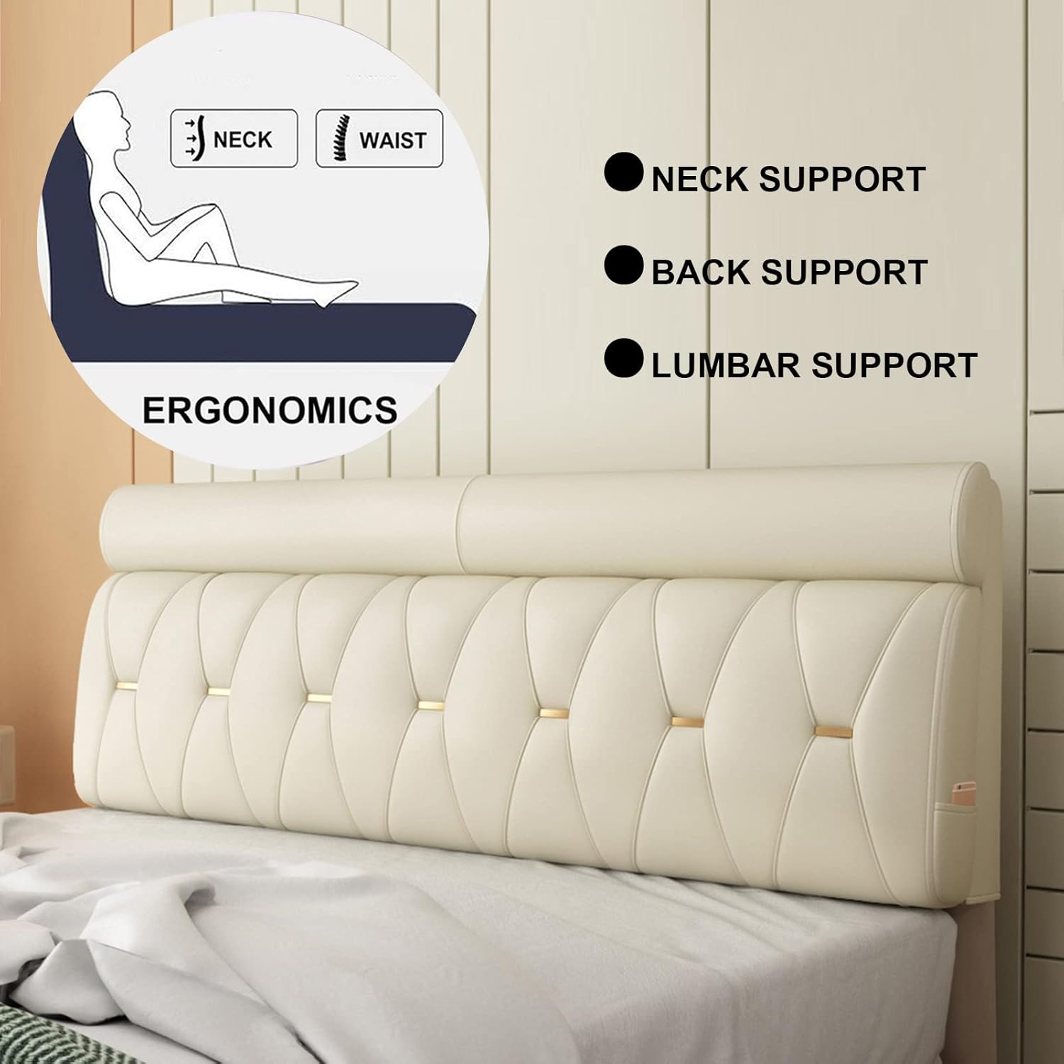 Wedge Body Pillow for Daybed Bunk Bed 472 Inch Large Bolster