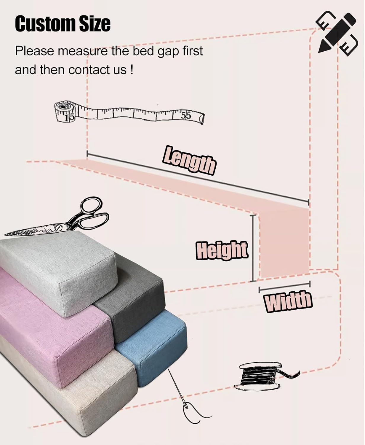 79 Inch Mattress Extender with Thick Pillow Stopper