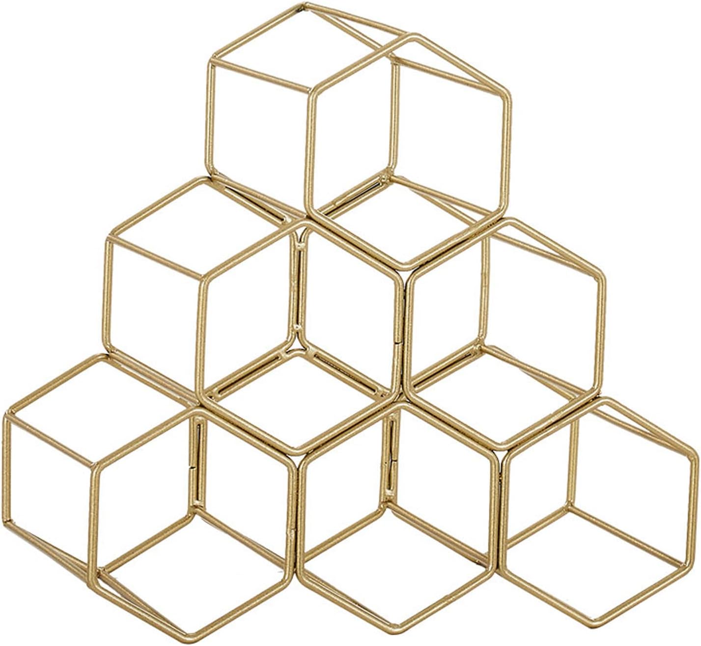 ZJYWMM 6-Bottle Freestanding Wine Rack - Gold