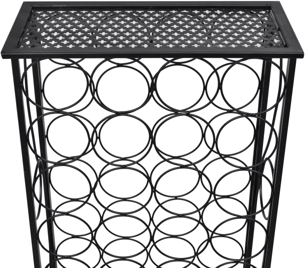 Aisifx 28-Bottle Wine Rack Black Wrought Iron