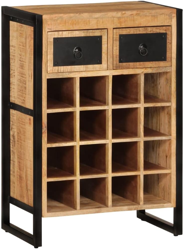 THOYTOUI 16-Bottle Freestanding Wine Rack with Drawers