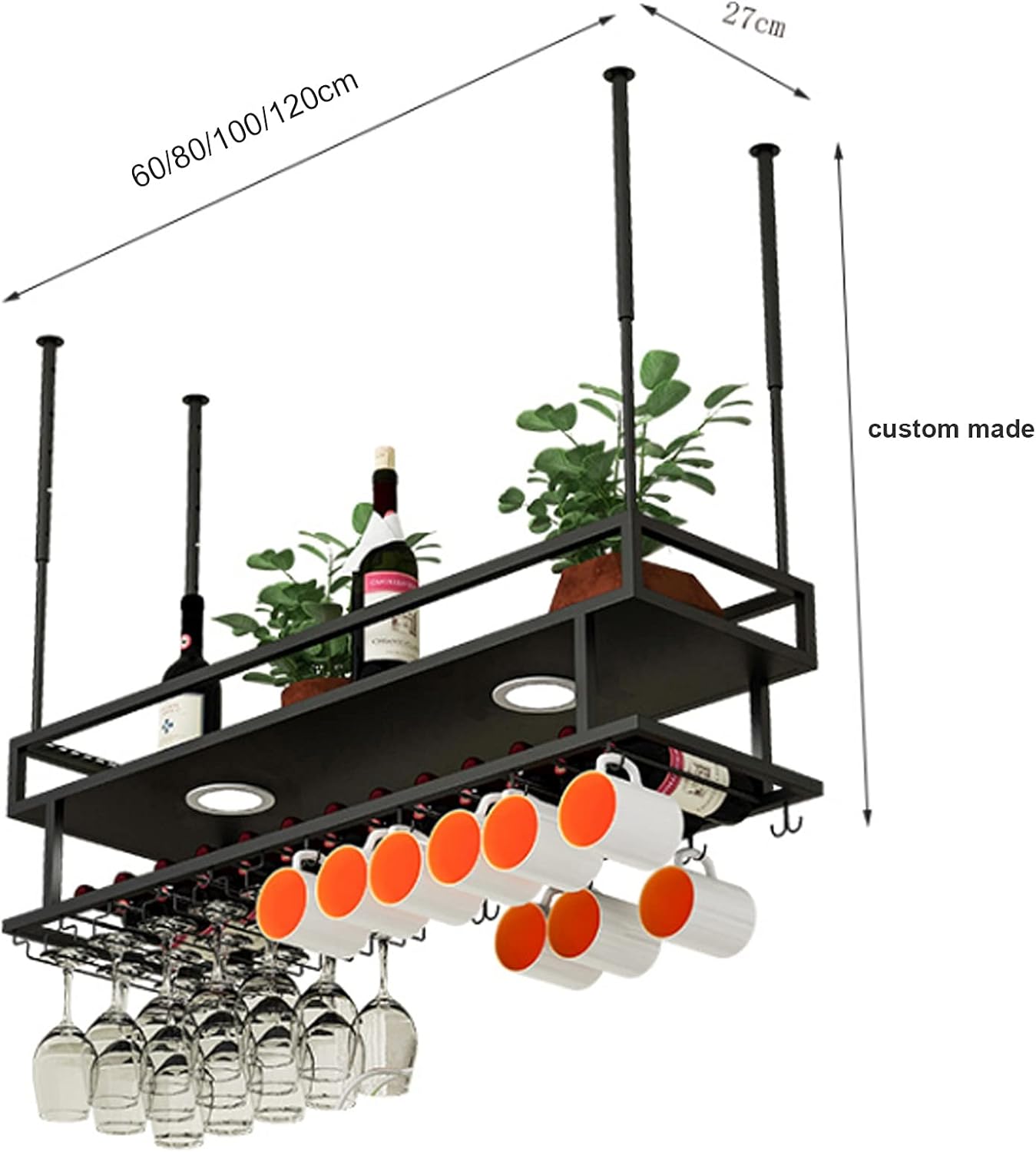 Adjustable Height Freestanding Wine Rack for Home and Kitchen