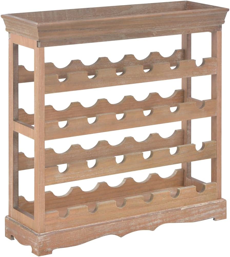 WEHUOSIF Brown Wine Cabinet with 4 Shelves
