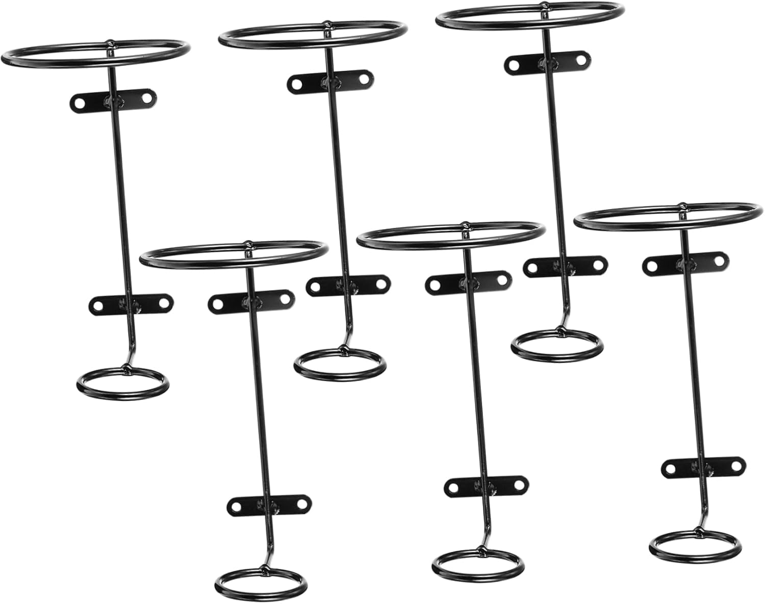 PRETYZOOM 6Pcs Wall Mounted Iron Wine Rack