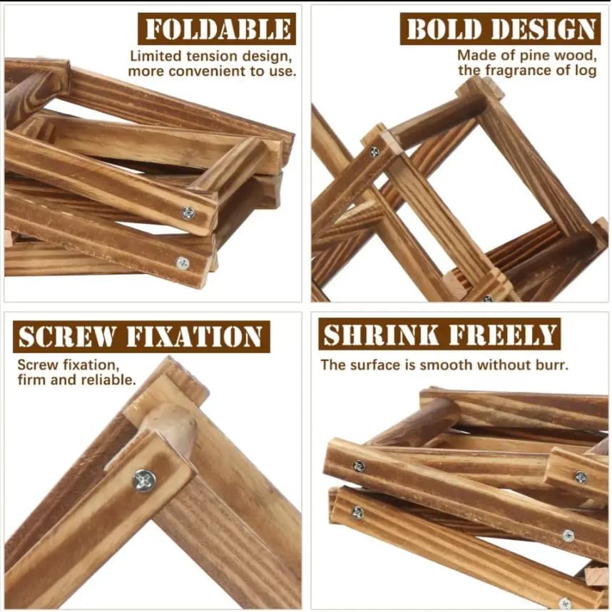 Wine Rack for 6 Bottles - Wood Natural 44cm