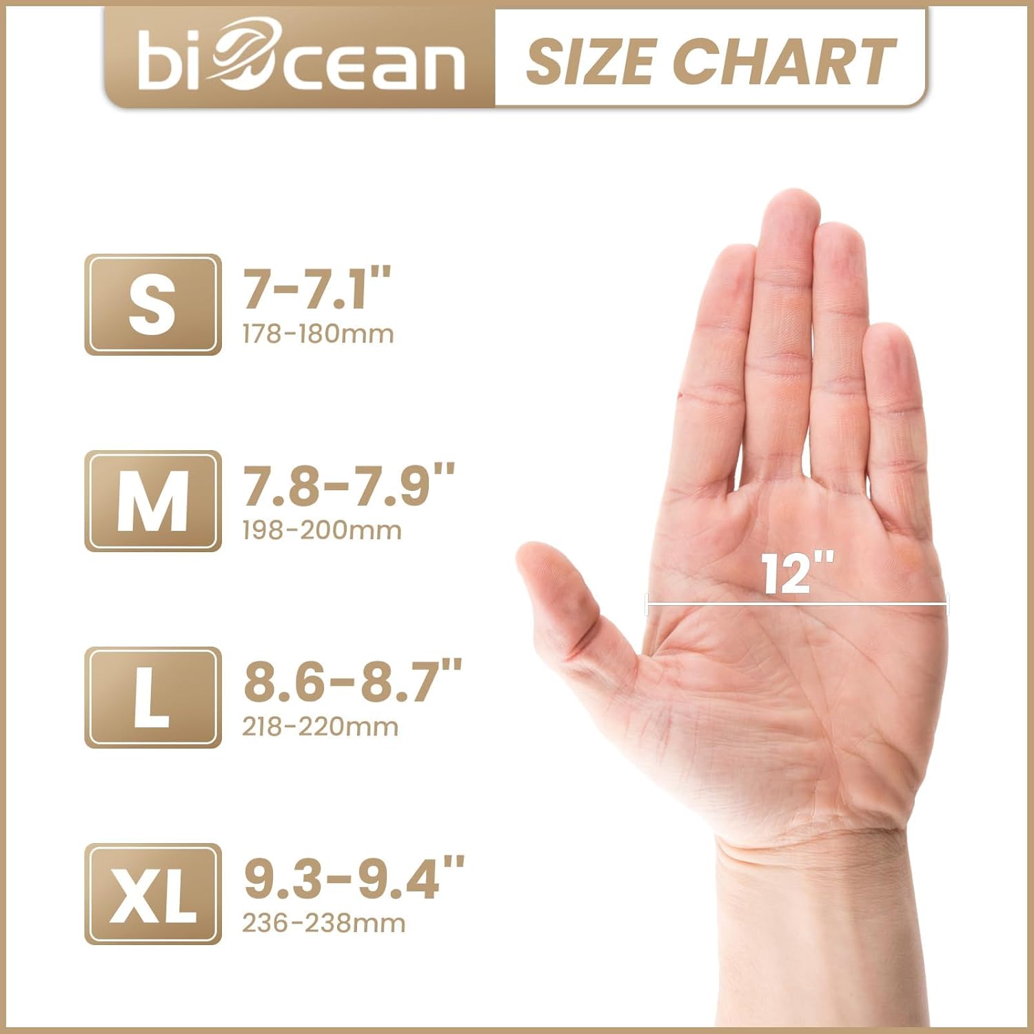 BioOcean Disposable Nitrile Gloves 4-mil Black