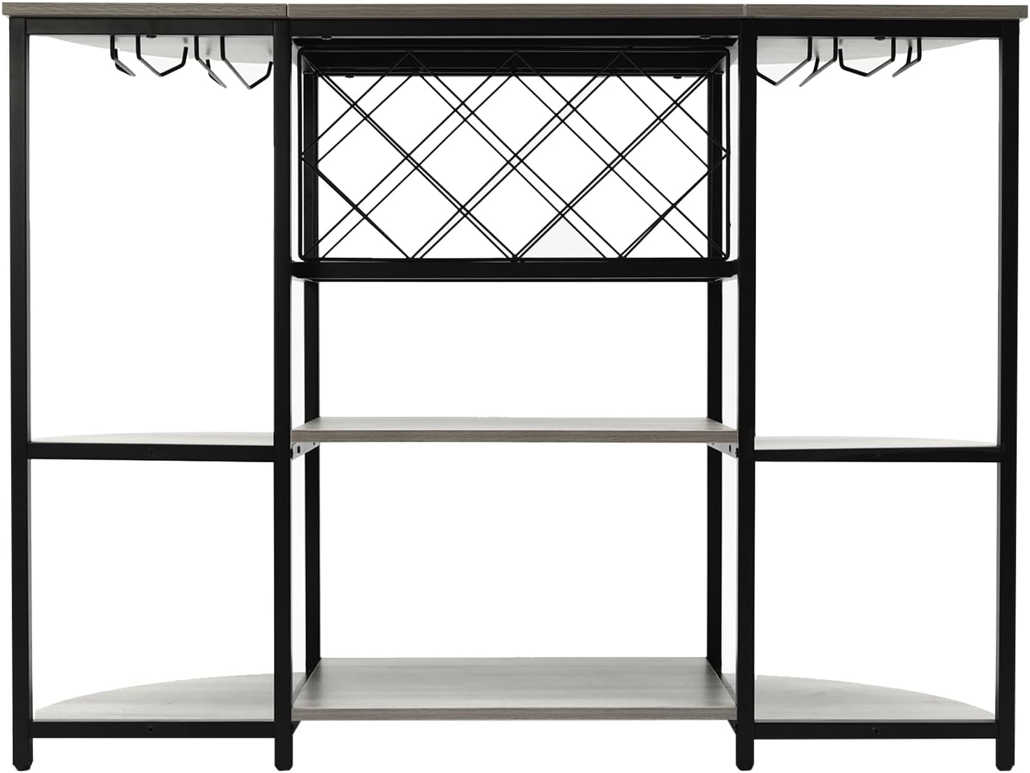 3 Tier Wine Rack Table Industrial Style Grey