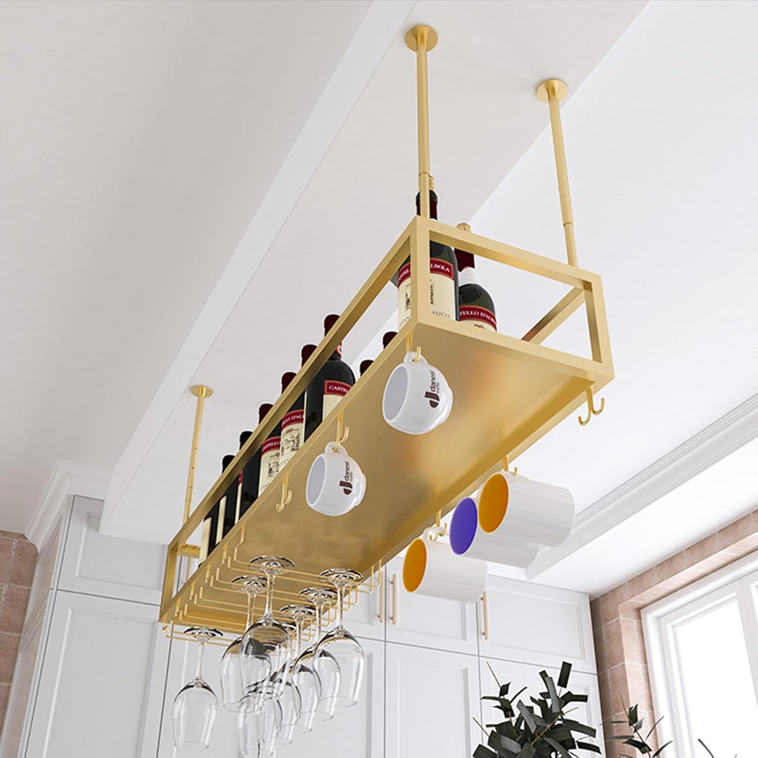 Adjustable Metal Wine Glass Holder for Kitchen and Bar