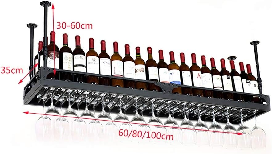 FAFZ Ceiling Wine Rack Adjustable Height Hanging Holder