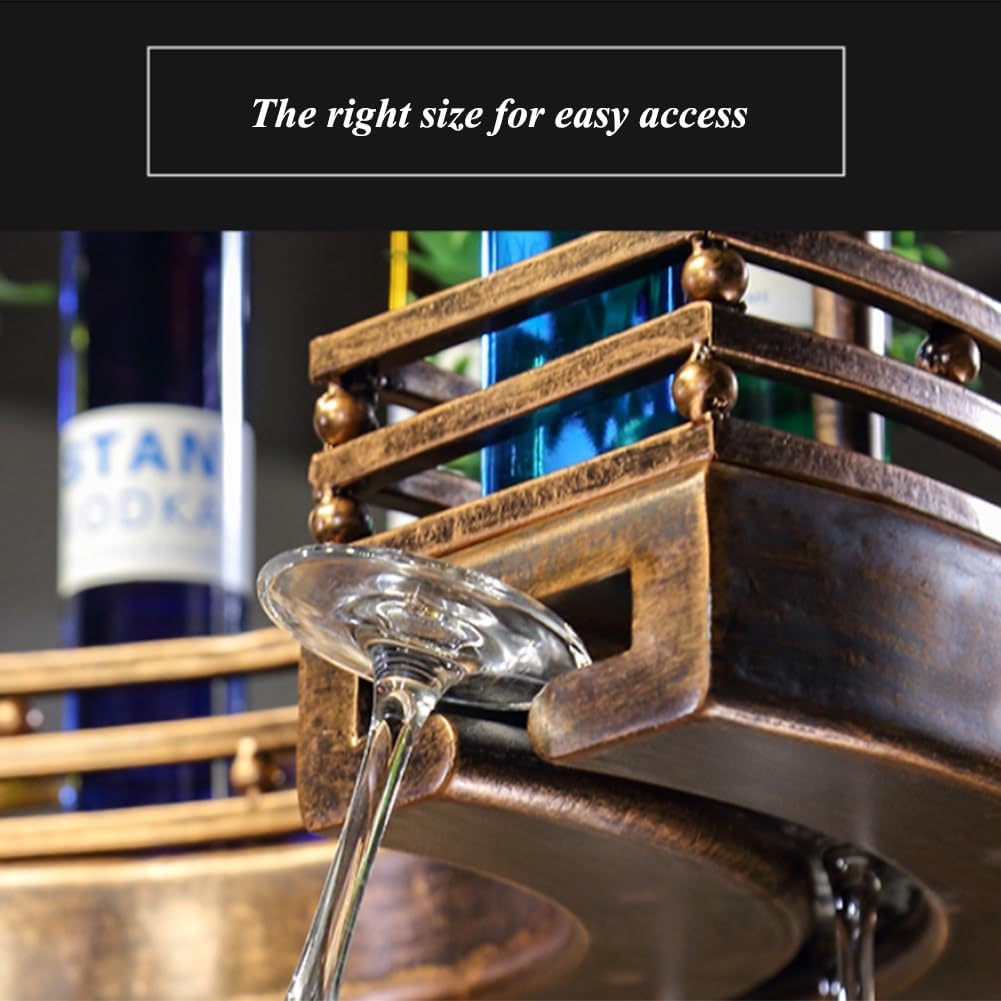 Hanging Wine Rack with Glass Holder Bronze 80x25cm