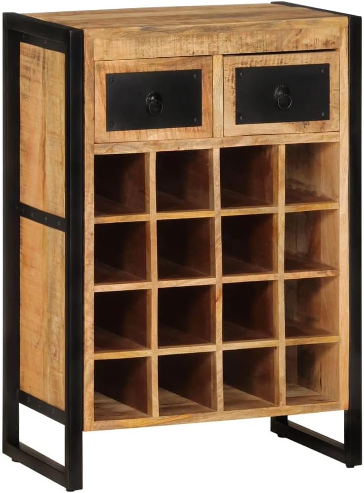 vidaXL Solid Mango Wood Wine Rack for 16 Bottles