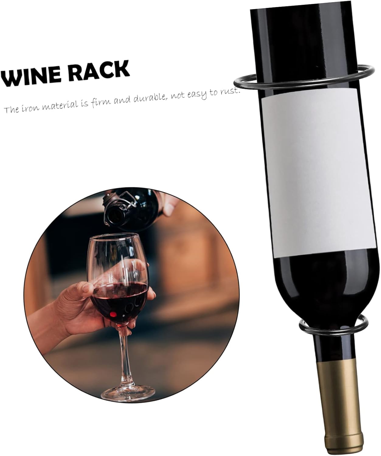 PRETYZOOM 6Pcs Wall Mounted Iron Wine Rack