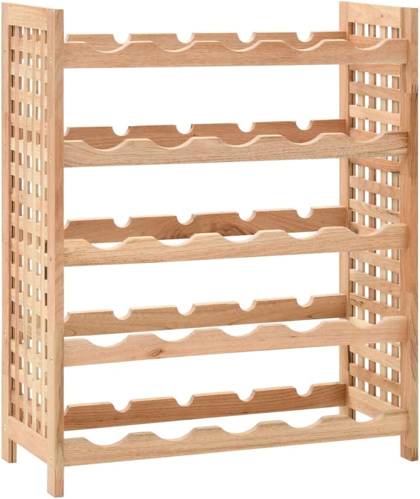 Aisifx 25-Bottle Wine Rack Solid Walnut