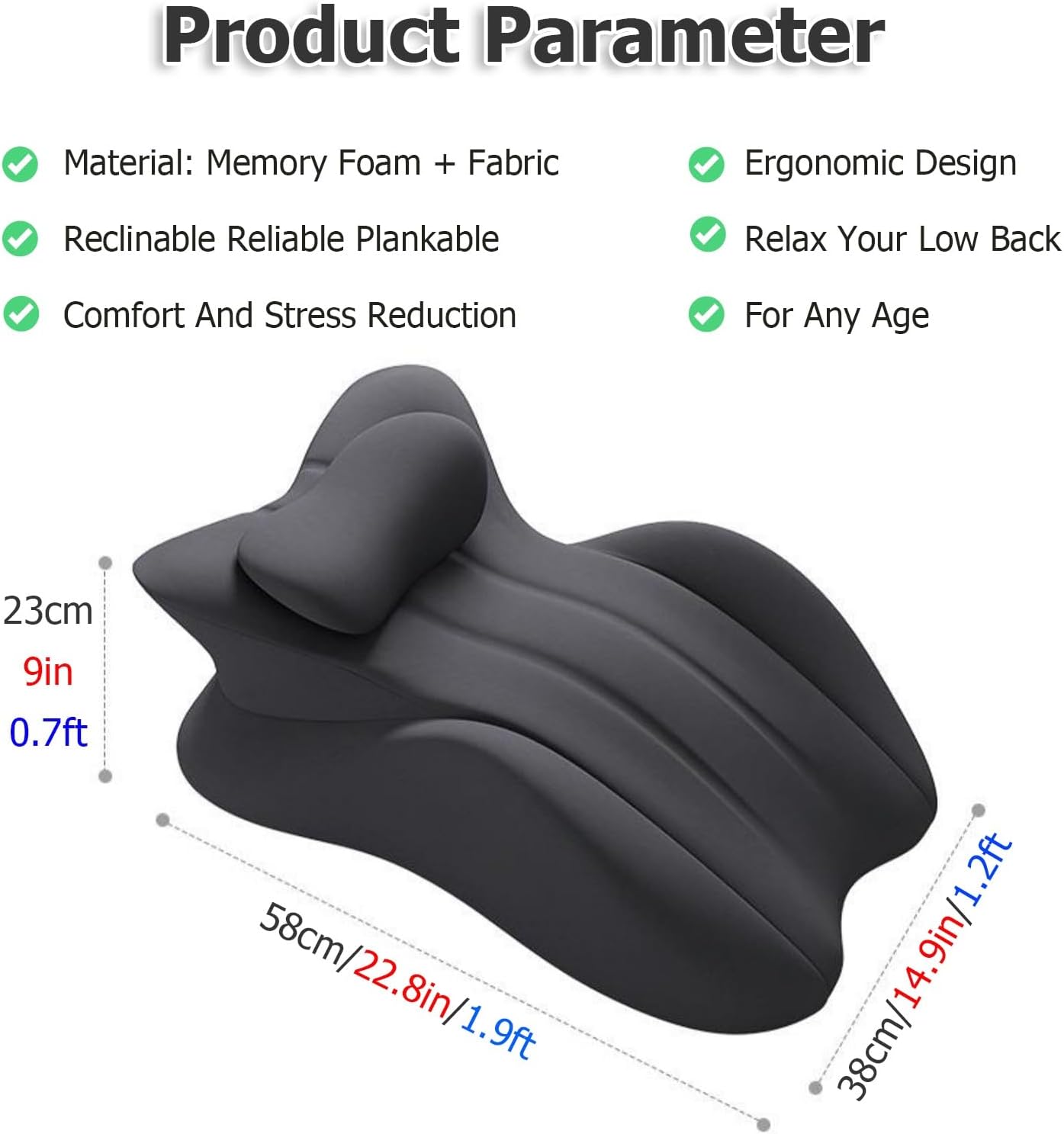 JYHHCYS Memory Foam Prone Pillow for Reading and Sleeping