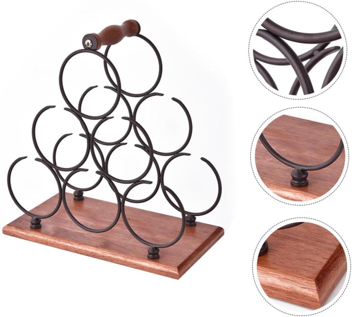PRETYZOOM Modern Iron Wine Rack Space-Saving Display Stand