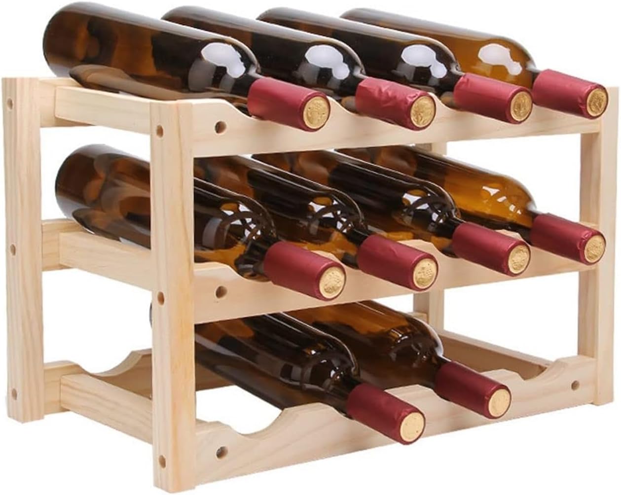 OXOAMP Freestanding 3-Tier Wine Rack with 12 Bottle Capacity