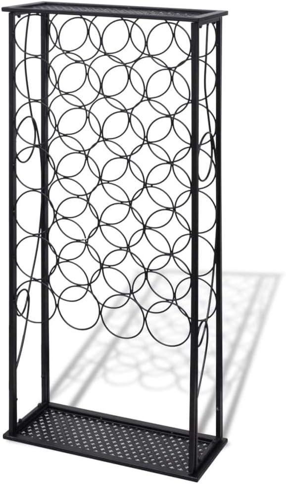 FAMIROSA 28 Bottle Freestanding Metal Wine Rack