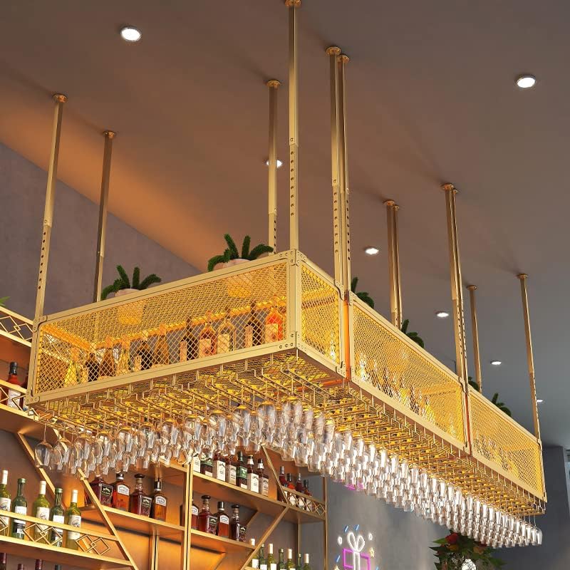 2-in-1 Adjustable Wine Rack with Lights and Hooks