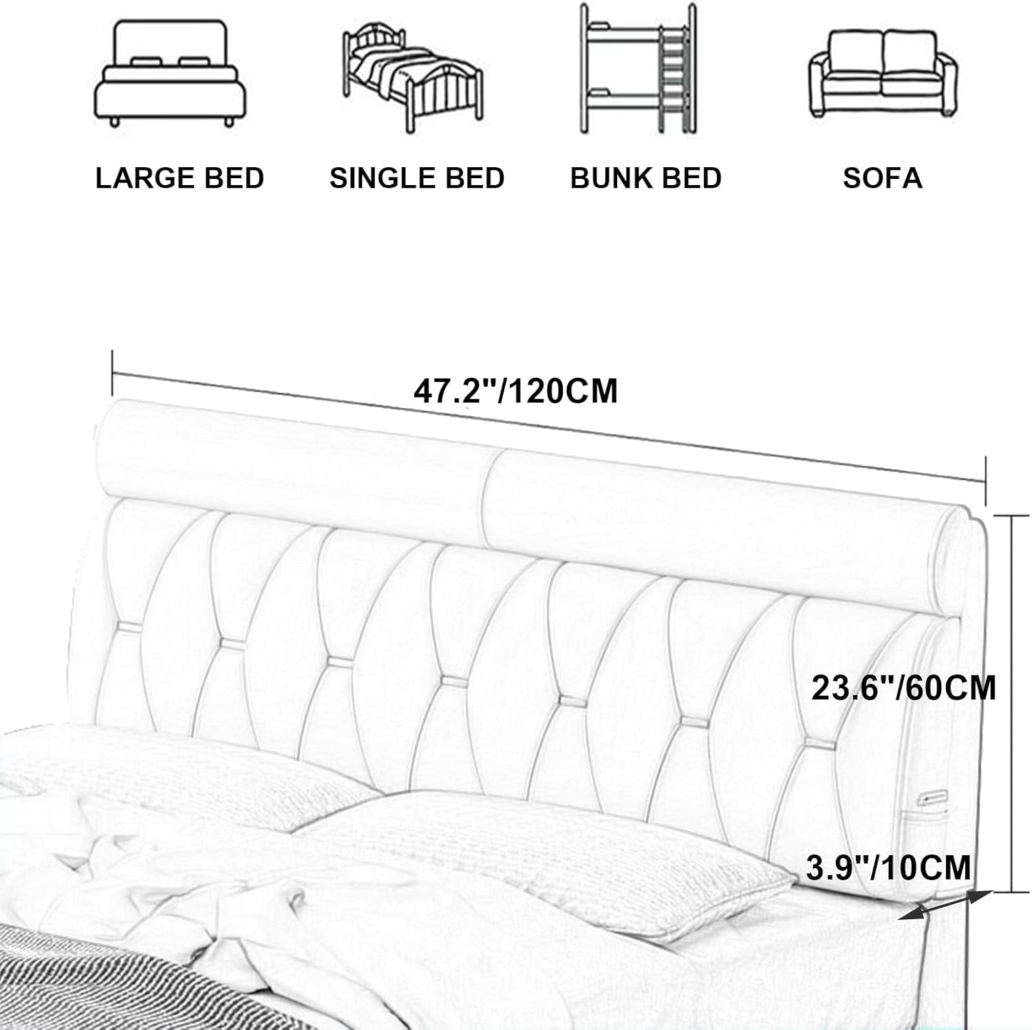Wedge Body Pillow for Daybed Bunk Bed 472 Inch Large Bolster