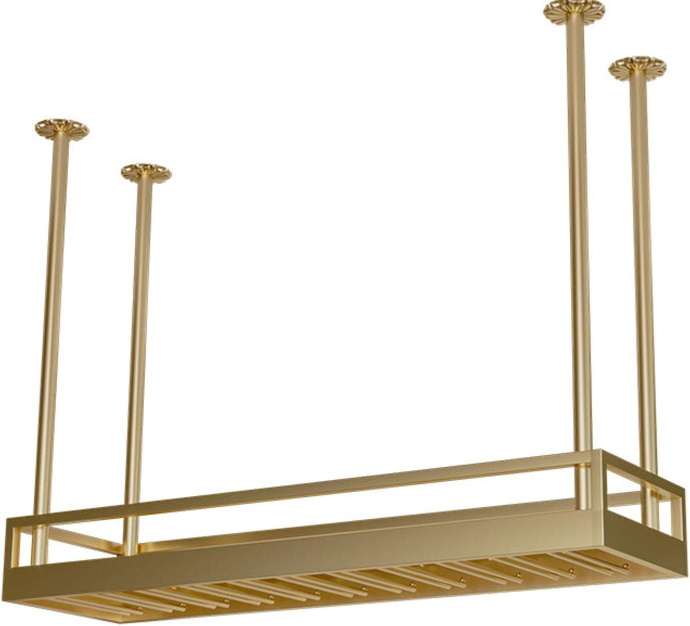 Wall Mounted Iron Wine Glass Rack with Ceiling Mount