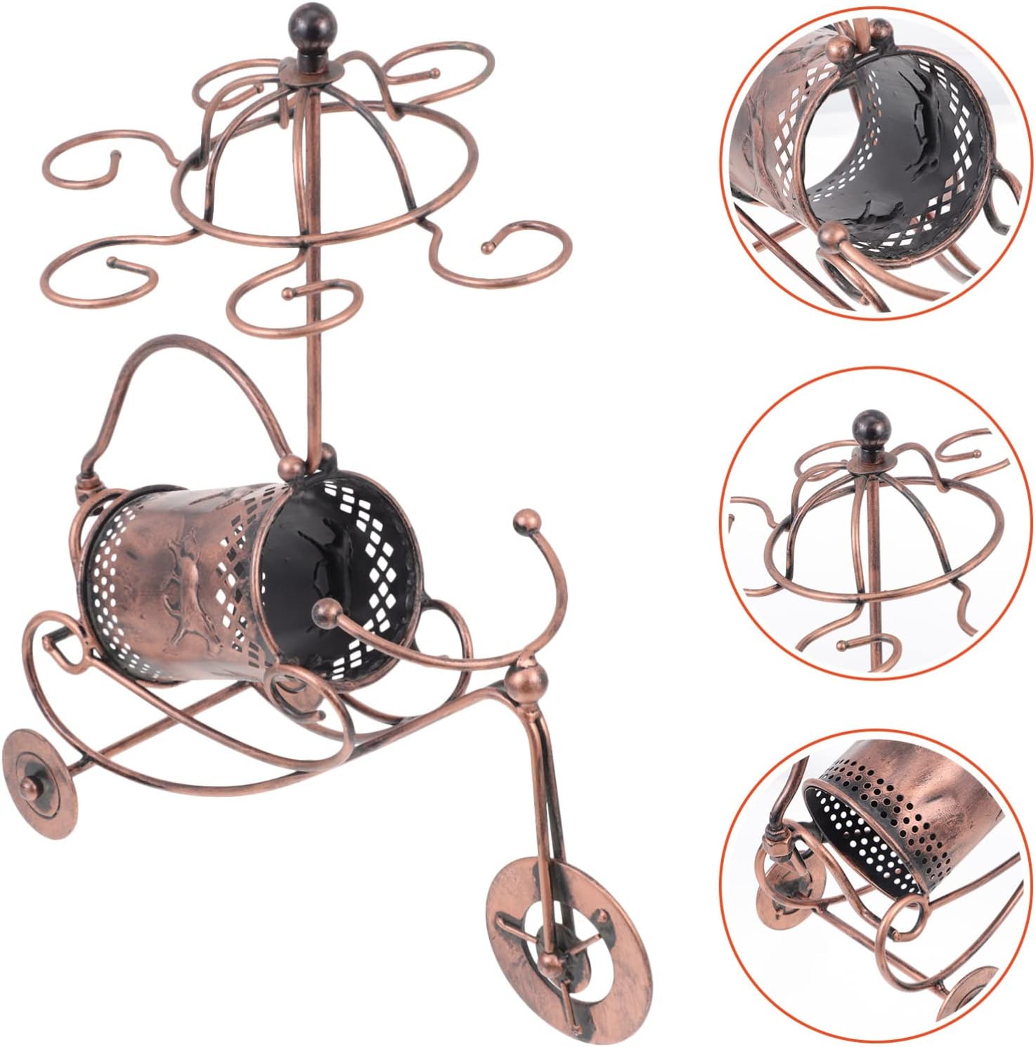 Hemoton Unique Wine Holder Light Brown Desktop Rack