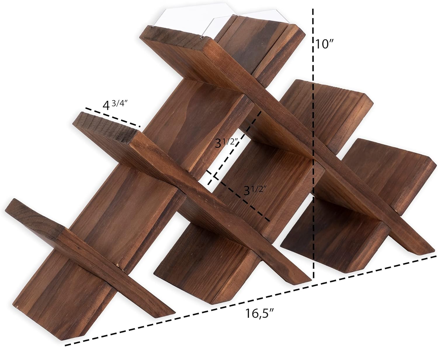 Rustic State Alella Wood Wine Rack for 8 Bottles