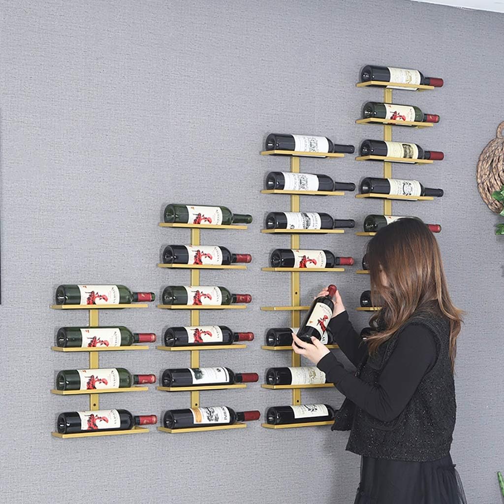 ZJDYDY Wall-Mounted Wine Rack 10 Bottles Black