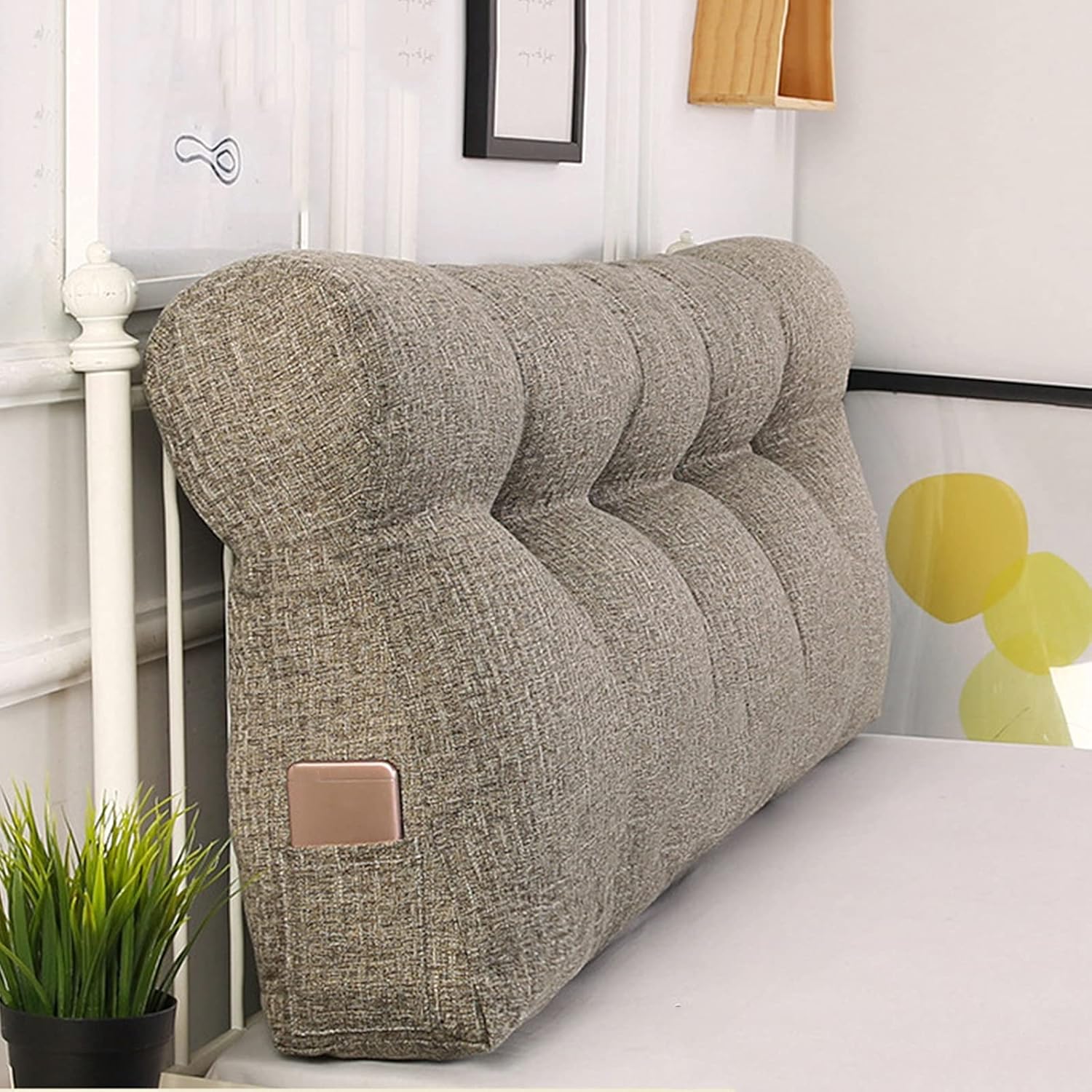 Cotton Linen Bedside Cushions with Removable Covers