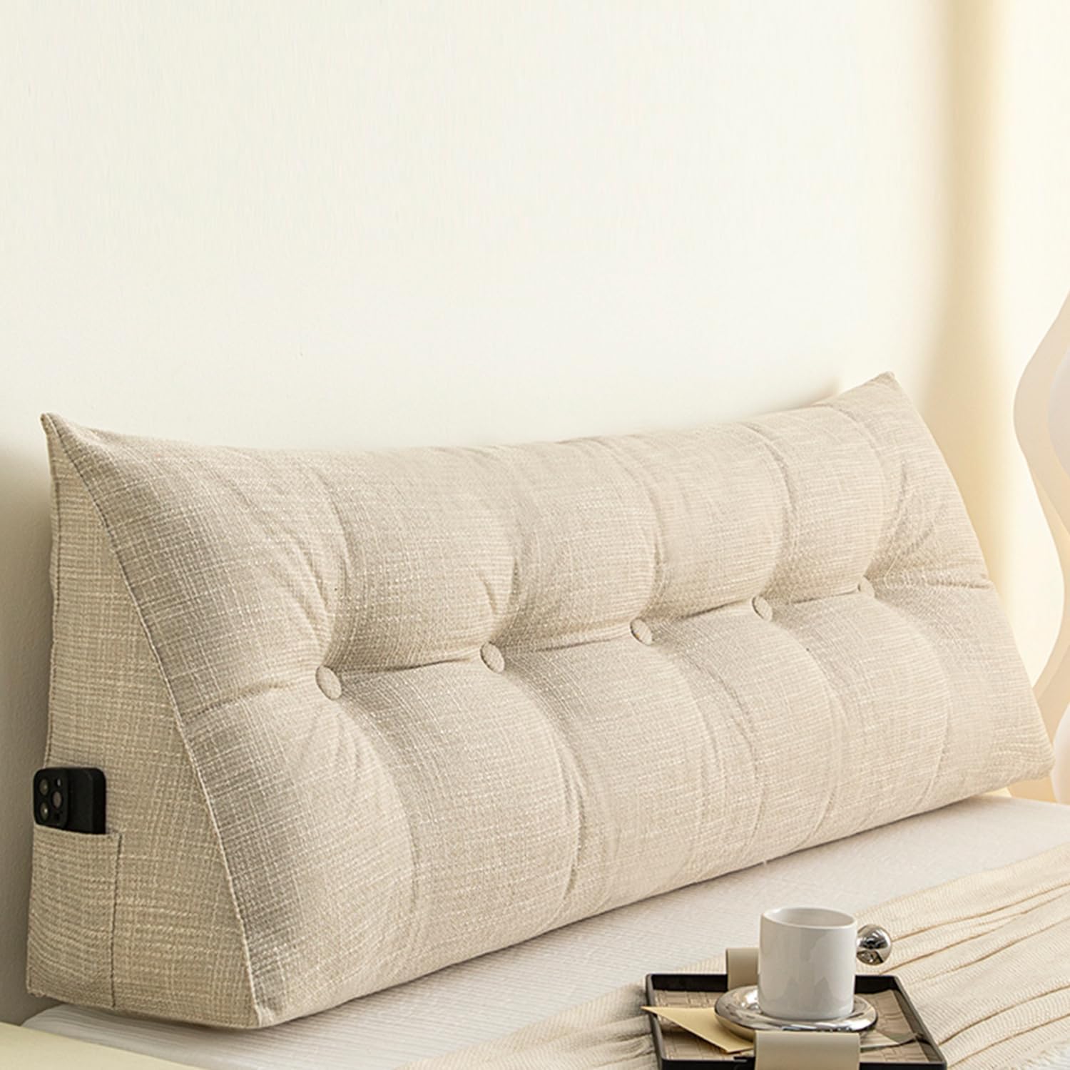 ZZYK Linen Headboard Pillow with Washable Cover