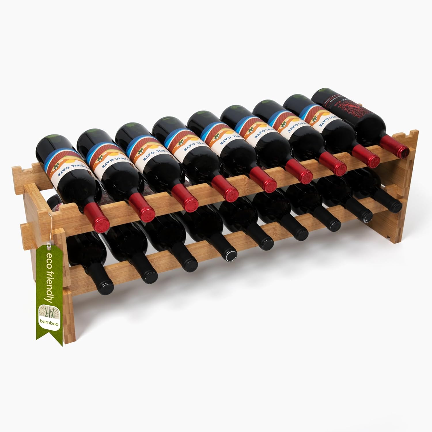 DECOMIL 18 Bottle Wine Rack - Modular Stackable