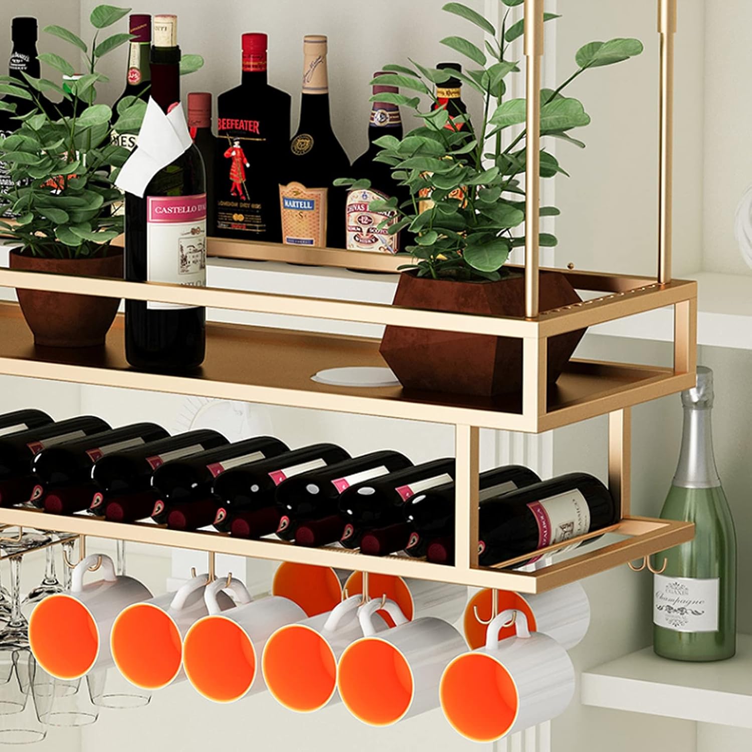 Adjustable Height Freestanding Wine Rack for Home and Kitchen